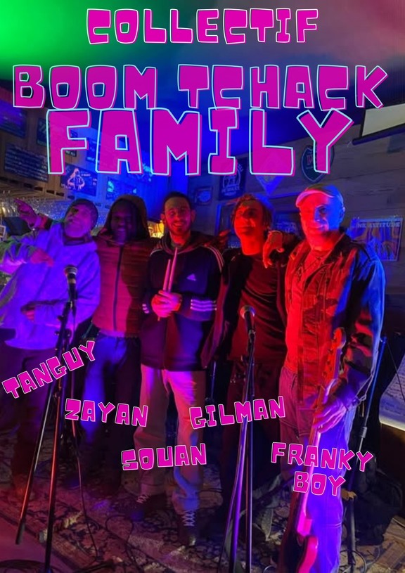 Peut être une image de ‎texte qui dit ’‎COLLEETIF BOOm TEHAEK FAMILY דששא# ZAYAN GILMAN ΕΟυΑΝ FRANKY BOY‎’‎
